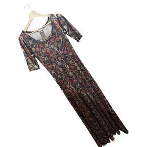 NWOT Lularoe Maxi Dress Tropical Print Size Small Short Sleeve‎